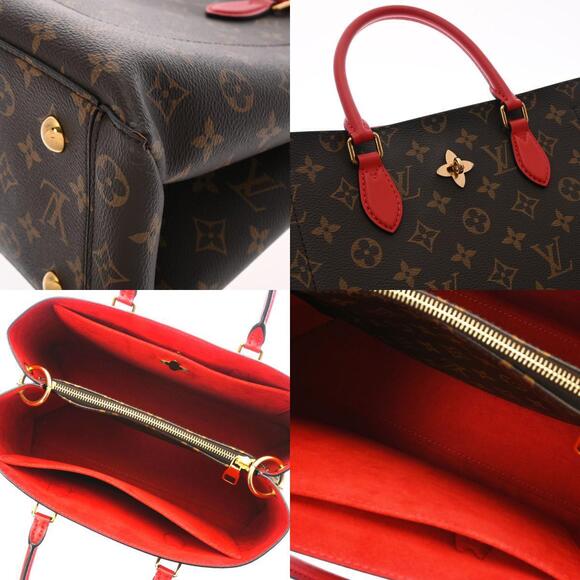 Louis Vuitton Monogram Flower Tote Coquelicot Red Canvas Bag - Picture 9 of 11